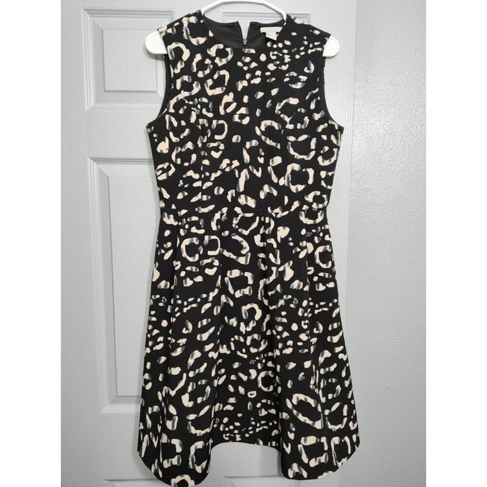 HM H&M women's formal office dress cotton silk size 8 new black white pattern